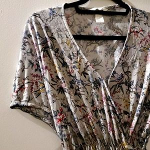 H&M Floral Wrap Style Top